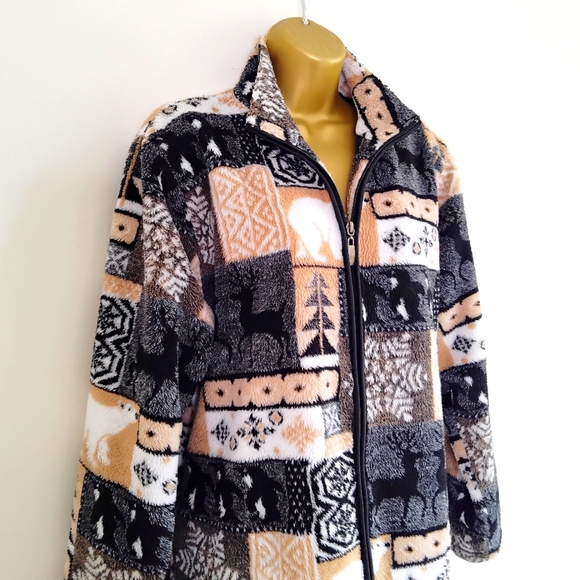 Festive fleece jacket Sz Sz 12 - Picture 3 of 15